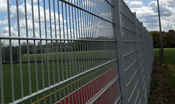 Security fencing around commercial premises
